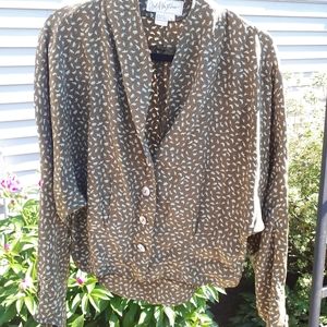 Vintage Printed Silk Blouse